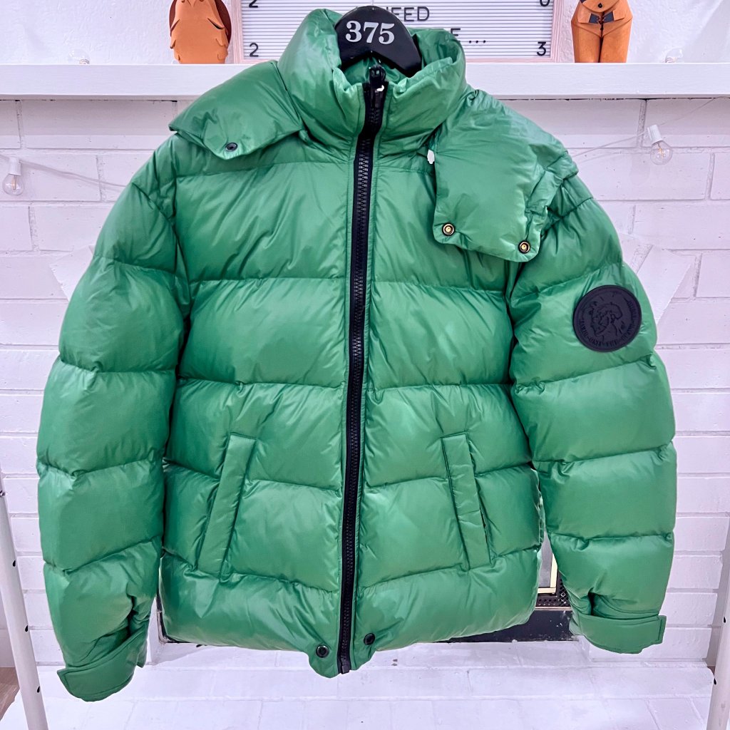 Diesel Green W-Smith Detachable Hoodie Puffer Jacket